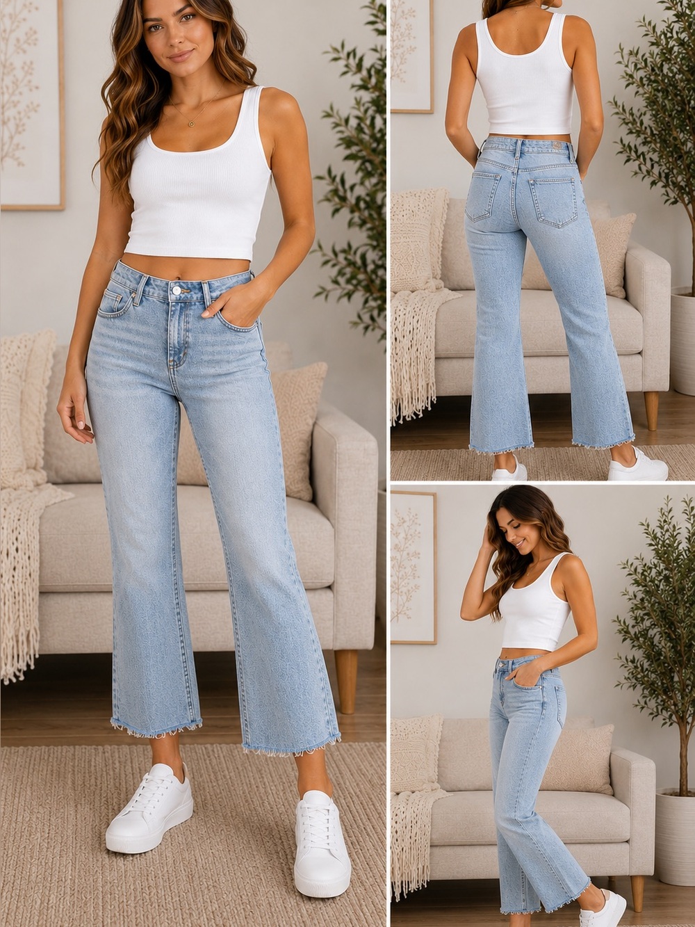 Kensie The Jessica Cropped Flare Jeans Women’s Size 2/26 Light Wash NWT